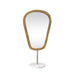 Worlds Away - Small Table Top Mirror In Aged Gold Finish On White Marble Base - MICAH SM - GreatFurnitureDeal