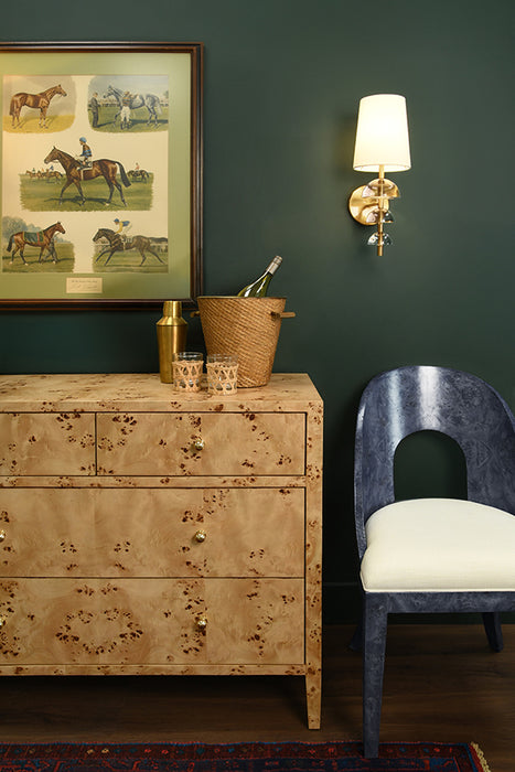 Worlds Away - Michelle Four Drawer Chest In Burl Wood - MICHELLE BW - GreatFurnitureDeal