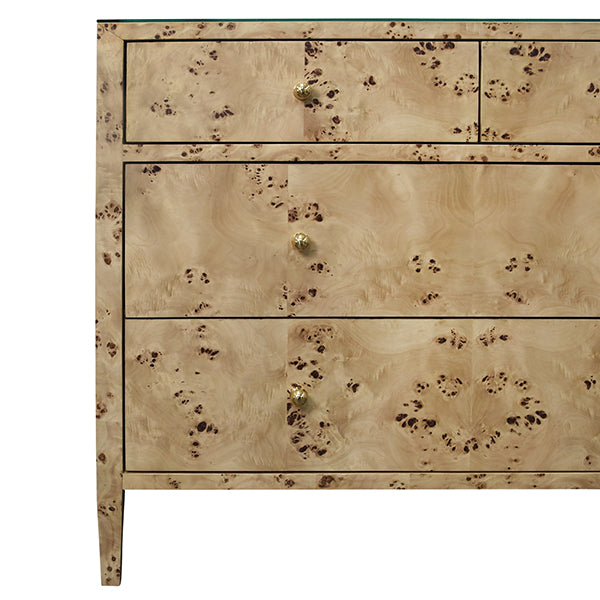 Worlds Away - Michelle Four Drawer Chest In Burl Wood - MICHELLE BW - GreatFurnitureDeal