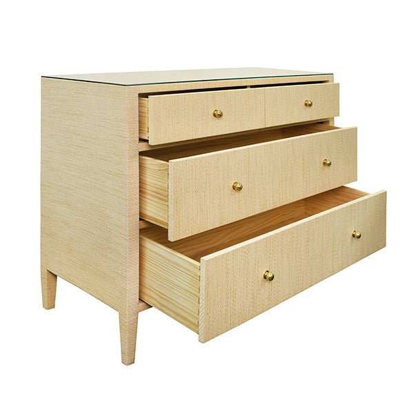 Worlds Away - Michelle Four Drawer Chest In Natural Grasscloth - MICHELLE NAT - GreatFurnitureDeal