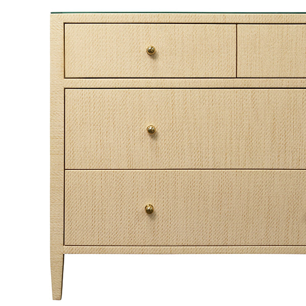 Worlds Away - Michelle Four Drawer Chest In Natural Grasscloth - MICHELLE NAT - GreatFurnitureDeal