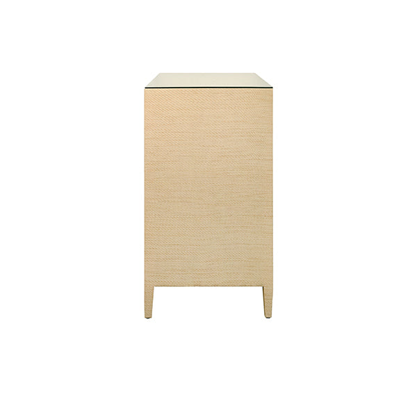 Worlds Away - Michelle Four Drawer Chest In Natural Grasscloth - MICHELLE NAT - GreatFurnitureDeal