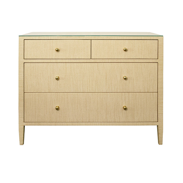 Worlds Away - Michelle Four Drawer Chest In Natural Grasscloth - MICHELLE NAT - GreatFurnitureDeal