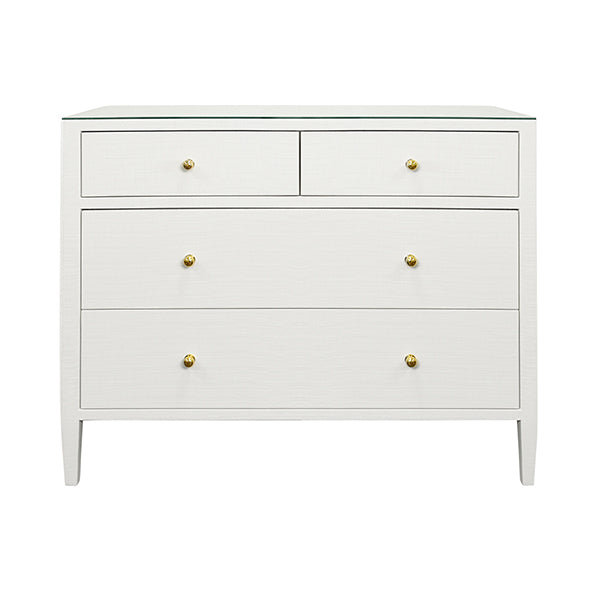 Worlds Away - Michelle Four Drawer Chest In Textured White - MICHELLE WH - GreatFurnitureDeal