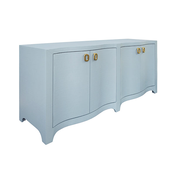 Worlds Away - Miffy Curved Front Four Door Buffet In Textured Light Blue - MIFFY LB - GreatFurnitureDeal