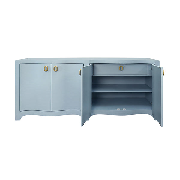 Worlds Away - Miffy Curved Front Four Door Buffet In Textured Light Blue - MIFFY LB - GreatFurnitureDeal