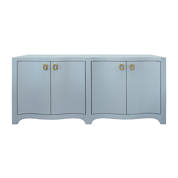 Worlds Away - Miffy Curved Front Four Door Buffet In Textured Light Blue - MIFFY LB - GreatFurnitureDeal
