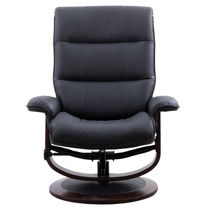 Parker Living - Knight Manual Reclining Swivel Chair and Ottoman in Black - MKNI#212S-BLC - GreatFurnitureDeal