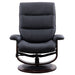 Parker Living - Knight Manual Reclining Swivel Chair and Ottoman in Black - MKNI#212S-BLC - GreatFurnitureDeal