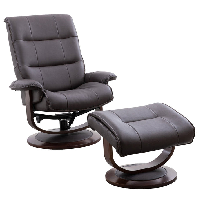 Parker Living - Knight Manual Reclining Swivel Chair and Ottoman in Chocolate - MKNI#212S-CHO