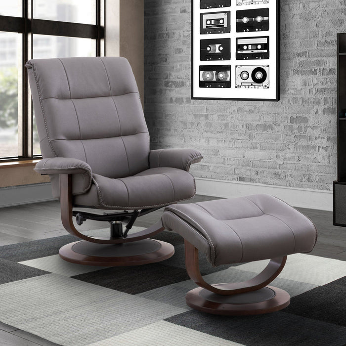 Parker Living - Knight Manual Reclining Swivel Chair and Ottoman in Haze - MKNI#212S-HAZ - GreatFurnitureDeal