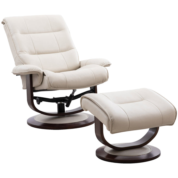 Parker Living - Knight Manual Reclining Swivel Chair and Ottoman in Oyster - MKNI#212S-OYS