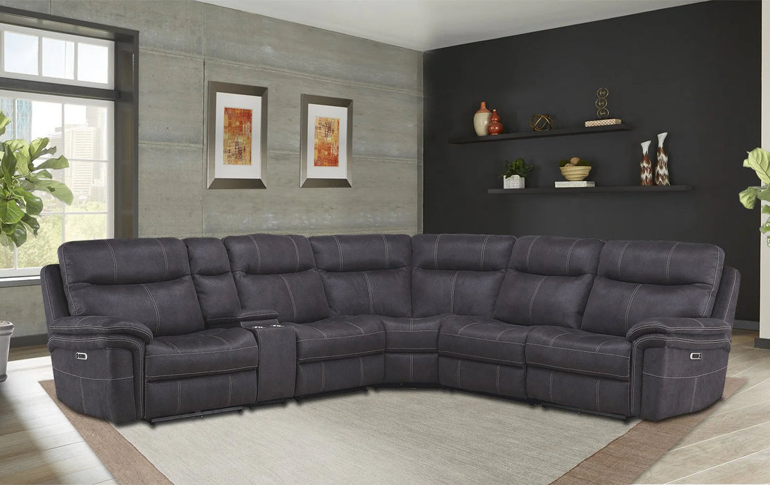Parker Living - Mason 6 Piece Sectional Sofa in Charcoal - MMA-PACKA(H)-CHA - GreatFurnitureDeal