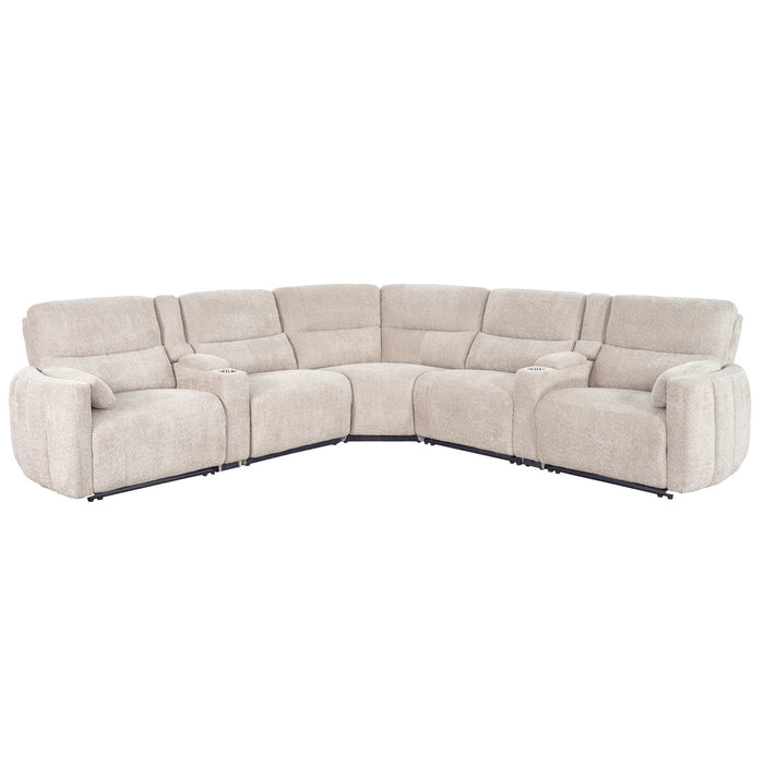 Parker Living - Modesto 7 Piece Modular Power Reclining Sectional in Buttercream - MMOD-PACKT7(H)-BUCR - GreatFurnitureDeal