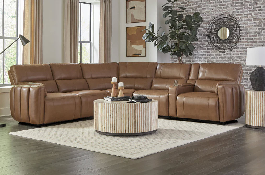 Parker Living - Modesto 6 Piece Modular Power Reclining Sectional with Power Adjustable Headrests in Sable - MMOD-PACKA(H)-SABL - GreatFurnitureDeal