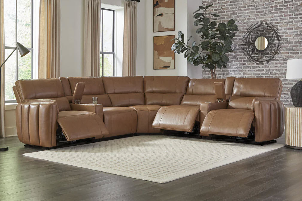 Parker Living - Modesto 7 Piece Modular Power Reclining Sectional with Power Adjustable Headrests in Sable - MMOD-PACKT7(H)-SABL - GreatFurnitureDeal