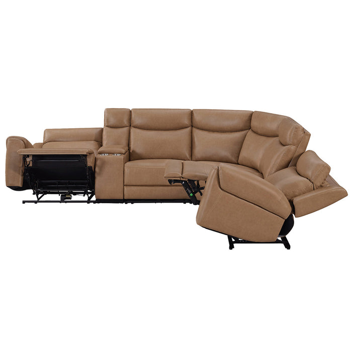 Parker Living - Momentum 6 Piece Modular Power Reclining Sectional in Cashew - MMTM-PACKA(HZ)-HM-CSHW - GreatFurnitureDeal