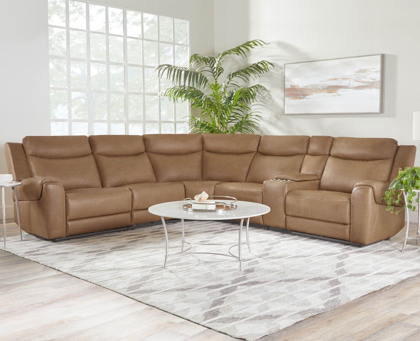 Parker Living - Momentum 6 Piece Modular Power Reclining Sectional in Cashew - MMTM-PACKA(HZ)-HM-CSHW - GreatFurnitureDeal