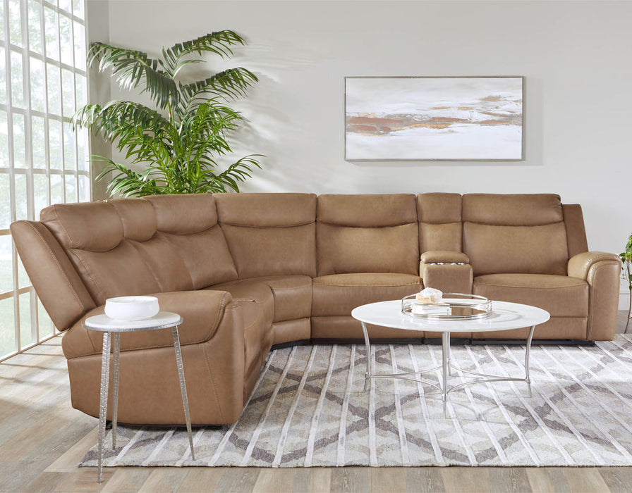 Parker Living - Momentum 6 Piece Modular Power Reclining Sectional in Cashew - MMTM-PACKA(HZ)-HM-CSHW - GreatFurnitureDeal