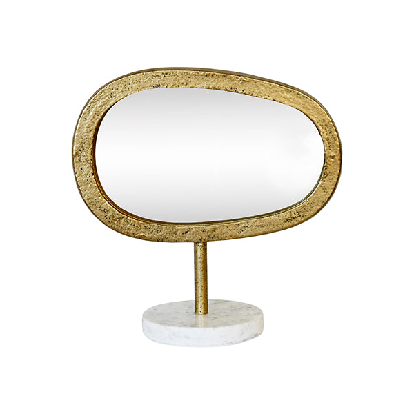 Worlds Away - Moe Iron Tabletop Mirror In Aged Gold - MOE - GreatFurnitureDeal