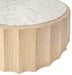 Worlds Away - Moore Round Coffee Table With Fluted Detail in Cerused Oak - MOORE CO - GreatFurnitureDeal
