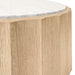 Worlds Away - Moore Round Coffee Table With Fluted Detail in Cerused Oak - MOORE CO - GreatFurnitureDeal