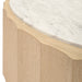 Worlds Away - Moore Round Coffee Table With Fluted Detail in Cerused Oak - MOORE CO - GreatFurnitureDeal