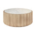 Worlds Away - Moore Round Coffee Table With Fluted Detail in Cerused Oak - MOORE CO - GreatFurnitureDeal
