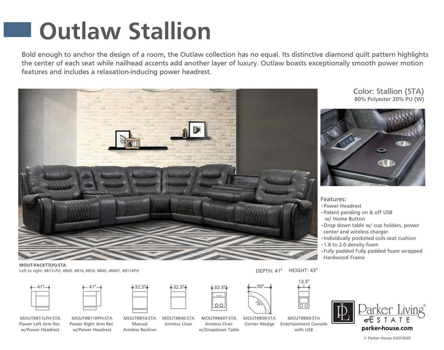 Parker Living - Outlaw 6 Piece Sectional Sofa in Stallion - MOUT-PACKA(H)-STA - GreatFurnitureDeal
