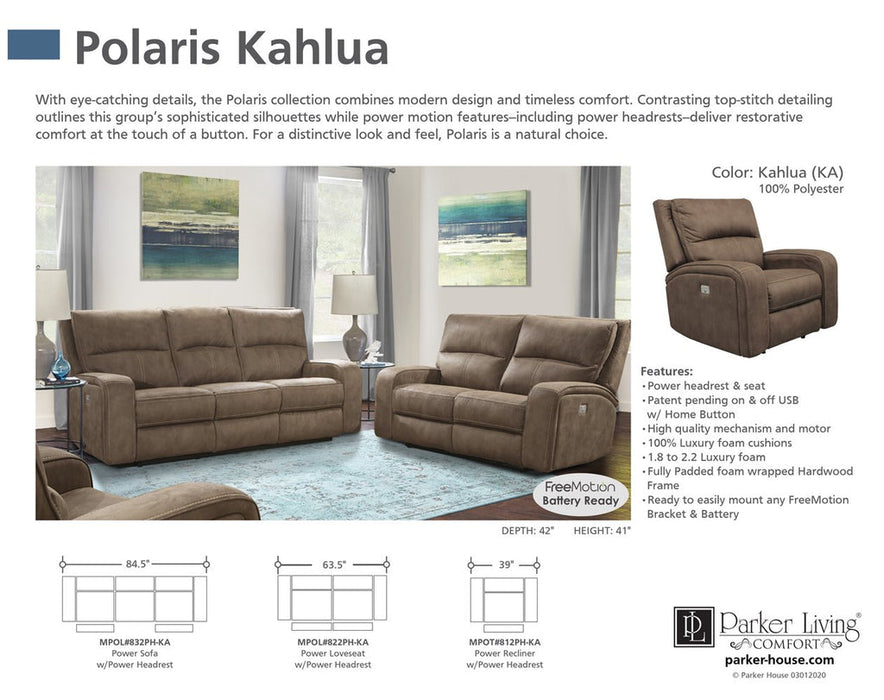 Parker Living - Polaris Dual Power Reclining Loveseat in Kahlua - MPOL#822PH-KA - GreatFurnitureDeal