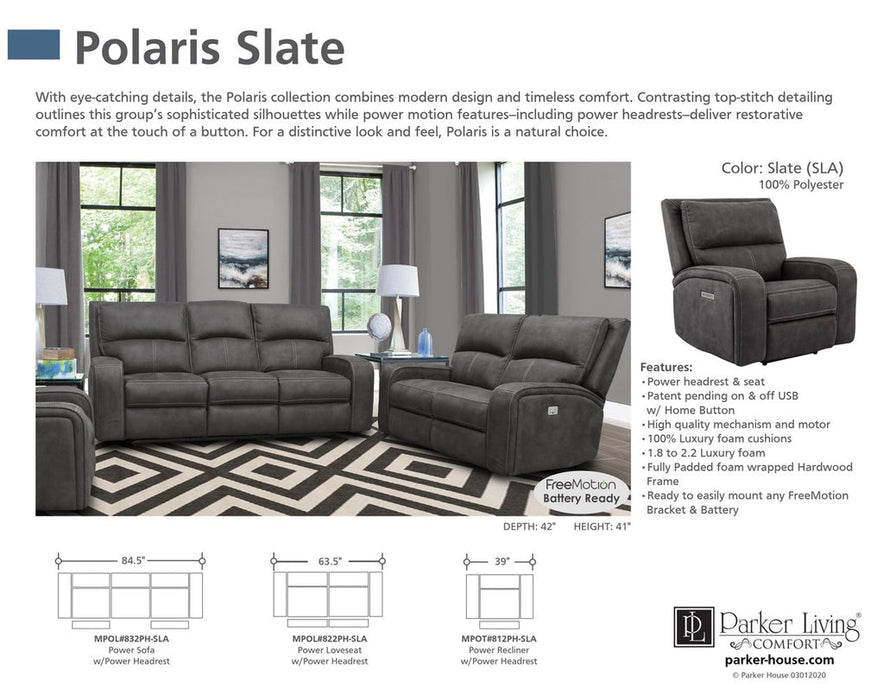 Parker Living - Polaris Power Recliner in Slate (Set of 2) - MPOL#812PH-SLA - GreatFurnitureDeal