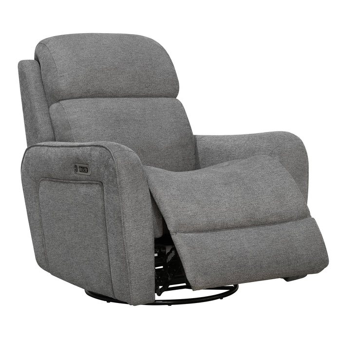 Parker Living - Quest Swivel Glider Cordless Recliner in Charcoal - MQUE#812GSPH-P25-UPCH