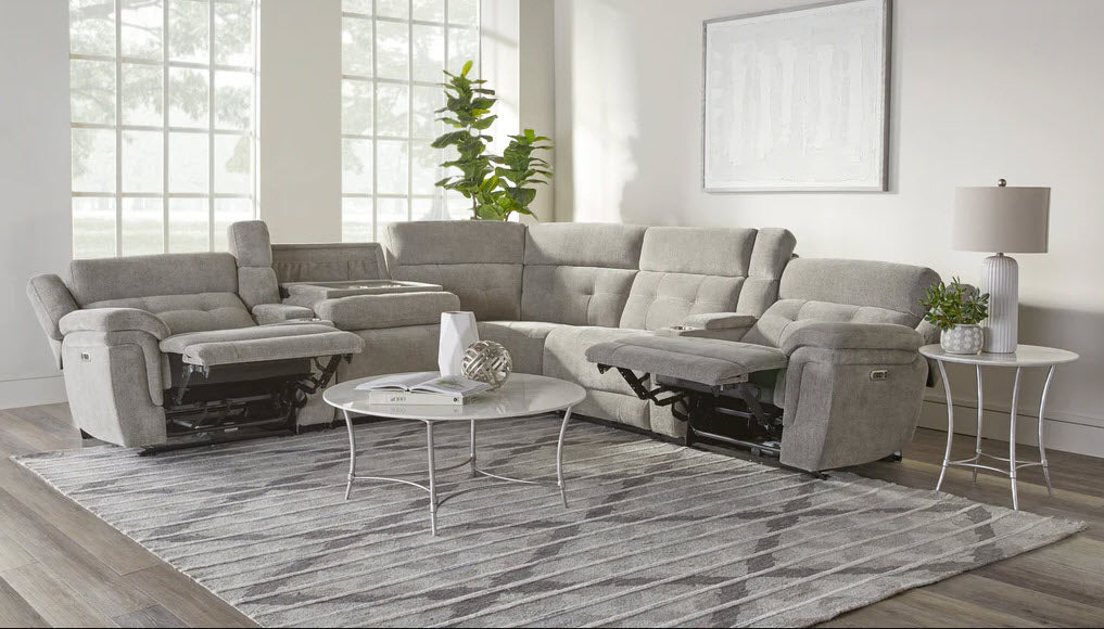 Parker Living - Richland 7 Piece Modular Power Reclining Sectional in Bristol Grey - MRIC-PACK7T(H)-BRGR - GreatFurnitureDeal