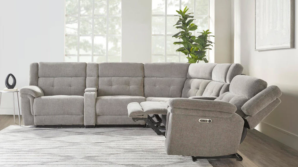 Parker Living - Richland 7 Piece Modular Power Reclining Sectional in Bristol Grey - MRIC-PACK7T(H)-BRGR - GreatFurnitureDeal