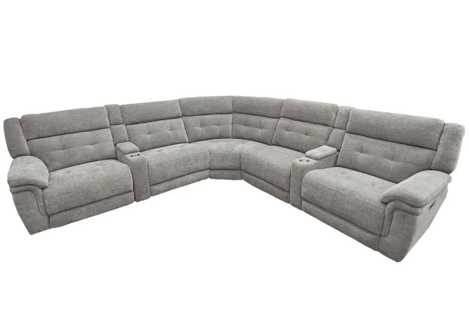 Parker Living - Richland 7 Piece Modular Power Reclining Sectional in Bristol Grey - MRIC-PACK7T(H)-BRGR - GreatFurnitureDeal