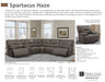 Parker Living - Spartacus 6 Piece Sectional Sofa in Haze - MSPA-PACKA(H)-HAZ - GreatFurnitureDeal