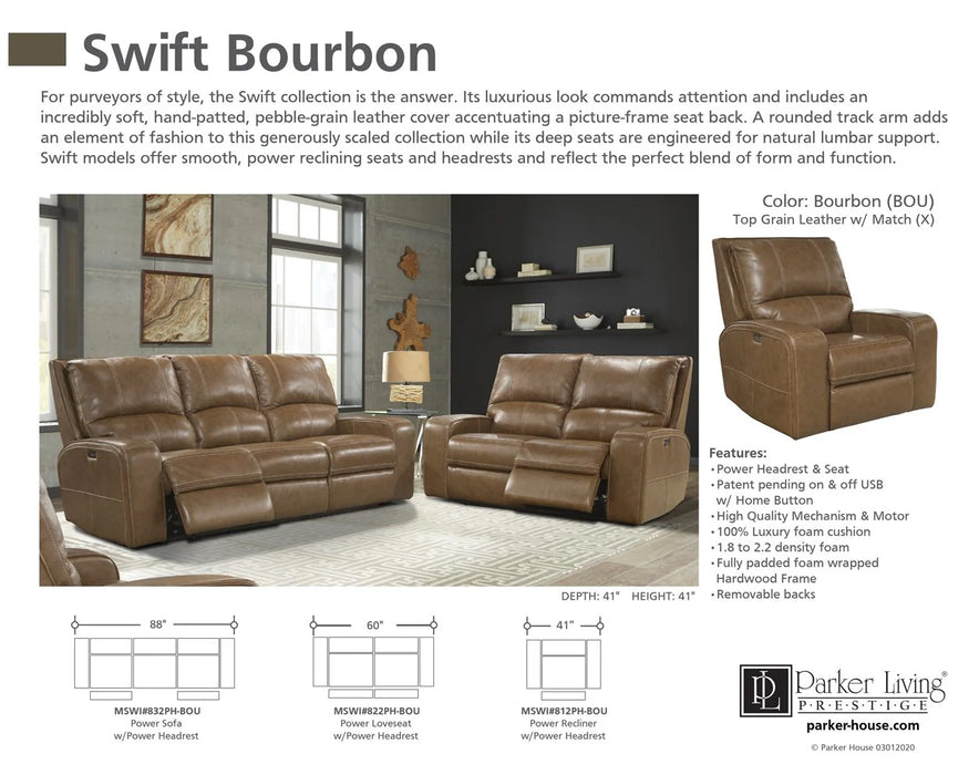 Parker Living - Swift 2 Piece Power Sofa Set in Bourbon - MSWI-31PH-BOU - GreatFurnitureDeal