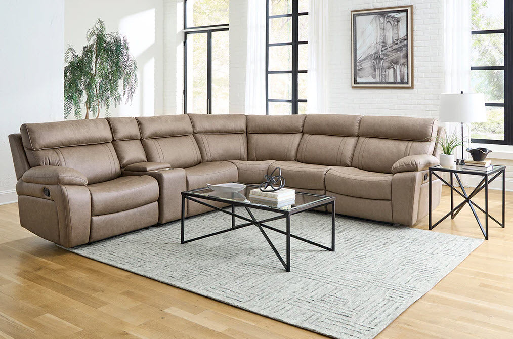 Parker Living - MTH-PACKA-STOF6 Piece Modular Manual Reclining Sectional in Stokes Toffee - MTH-KIT-6A-STOF - GreatFurnitureDeal