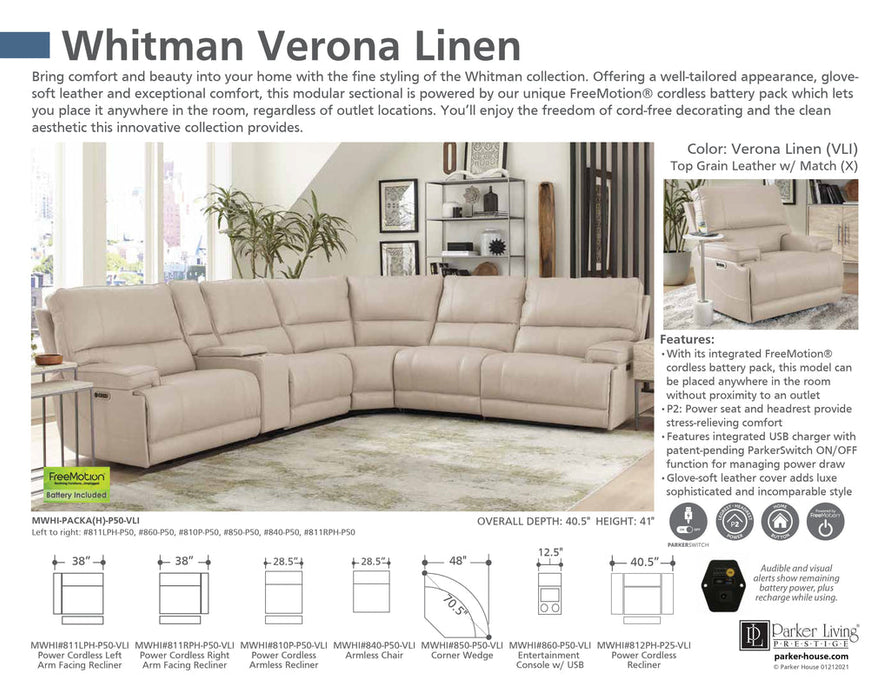 Parker Living - Whitman 6 Piece Modular Sectional in Verona Linen - MWHI-PACKA(H)-P50-VLI - GreatFurnitureDeal
