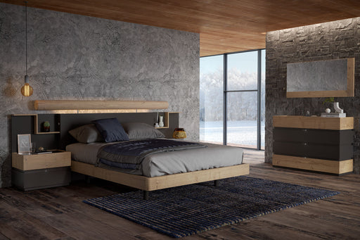 ESF Furniture - Maya 5 Piece King Bedroom Set in Oak - MAYA-K-5SET-OAK - GreatFurnitureDeal