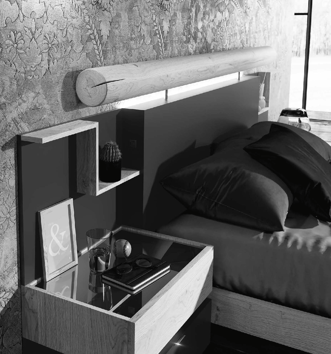 ESF Furniture - Maya King Bed in Oak - MAYA-K-OAK - GreatFurnitureDeal