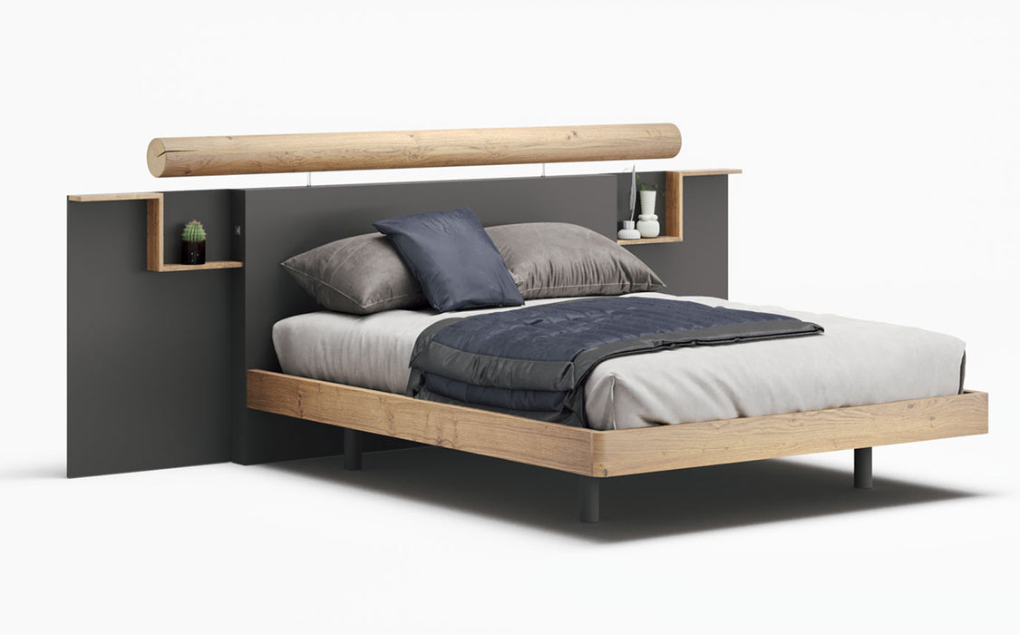 ESF Furniture - Maya King Bed in Oak - MAYA-K-OAK - GreatFurnitureDeal