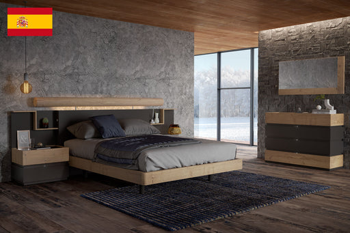 ESF Furniture - Maya 3 Piece Queen Bedroom Set in Oak - MAYA-Q-3SET-OAK - GreatFurnitureDeal