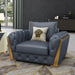 European Furniture - Castello Chair Gray Italian Leather - EF-19991-C - GreatFurnitureDeal
