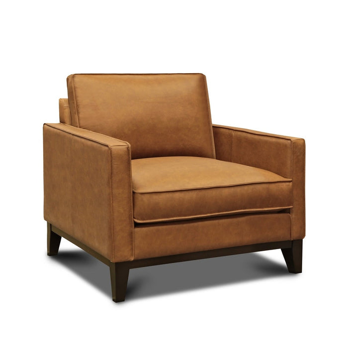 GFD Leather - Metropole 100% Top Grain Pull Up Leather Mid-century Armchair - GTRX2-10