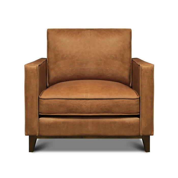GFD Leather - Metropole 100% Top Grain Pull Up Leather Mid-century Armchair - GTRX2-10
