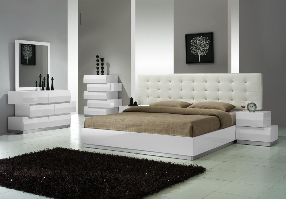 J&M Furniture - Milan White 6 Piece Queen Bedroom Set - 17687-Q-6SET-WHITE - GreatFurnitureDeal