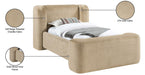 Meridian Furniture - Modena Beige Chenille Fabric Upholstered Twin Bed - ModenaBeige-T - GreatFurnitureDeal