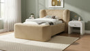 Meridian Furniture - Modena Beige Chenille Fabric Upholstered Twin Bed - ModenaBeige-T - GreatFurnitureDeal