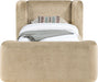 Meridian Furniture - Modena Beige Chenille Fabric Upholstered Twin Bed - ModenaBeige-T - GreatFurnitureDeal